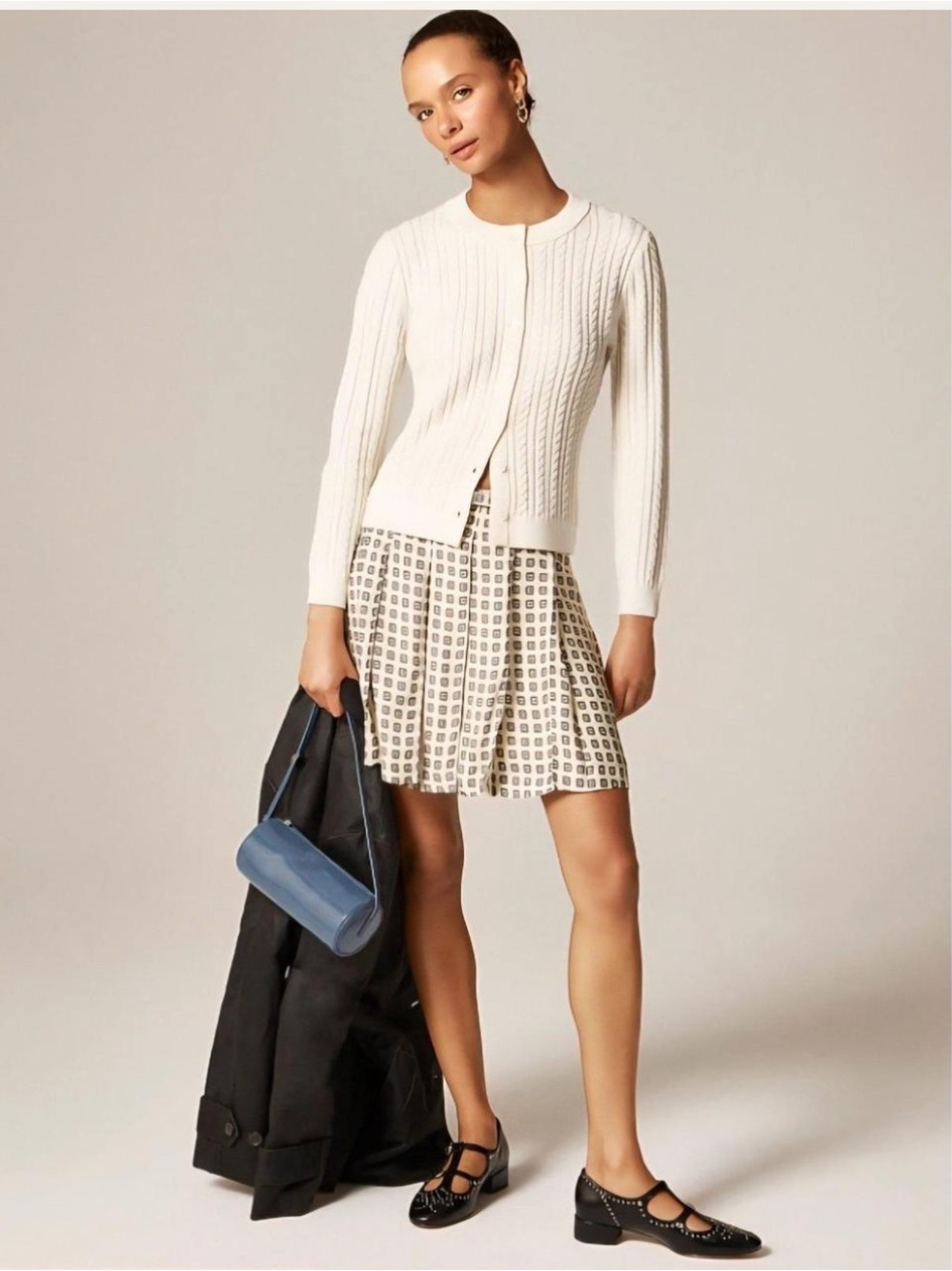 J. Crew Pleated prep skirt in foulard print size 10